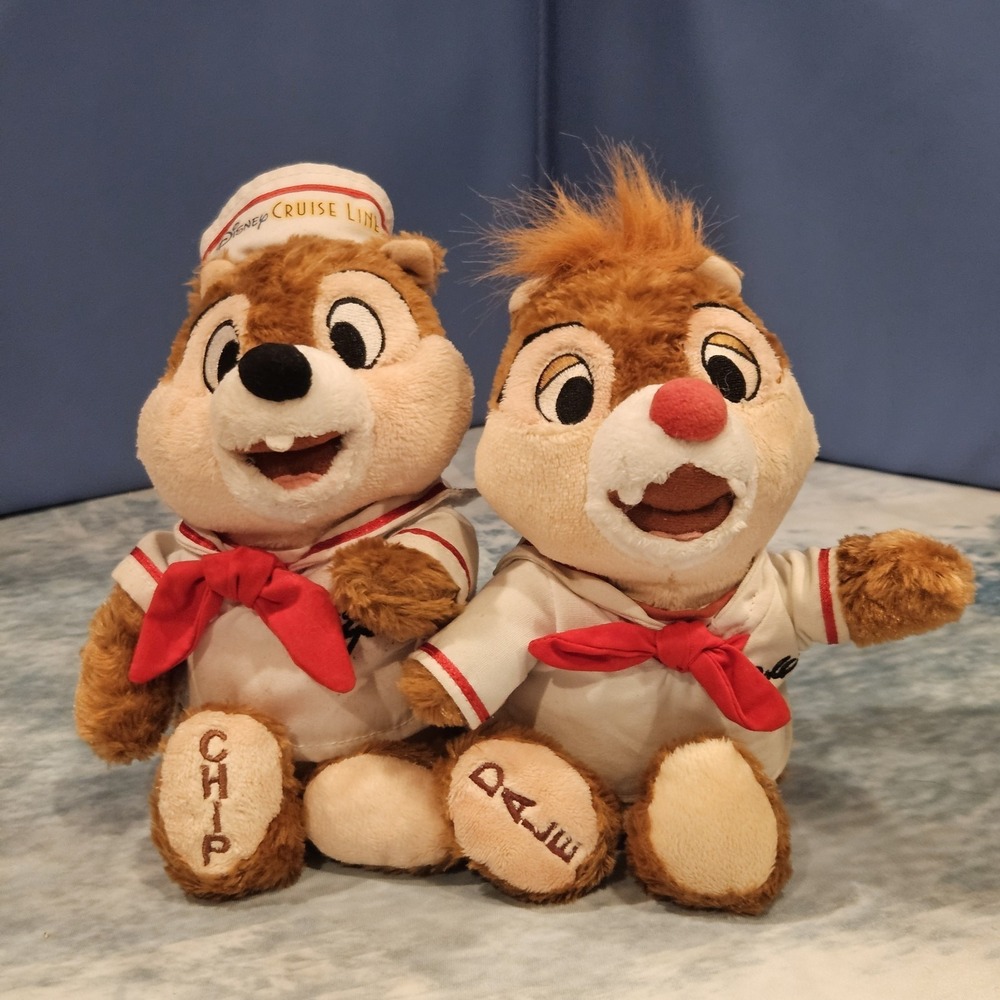 Disney Cruise Line Chip & Dale Sailor Plush Set 10" Stuffed Animals DCL